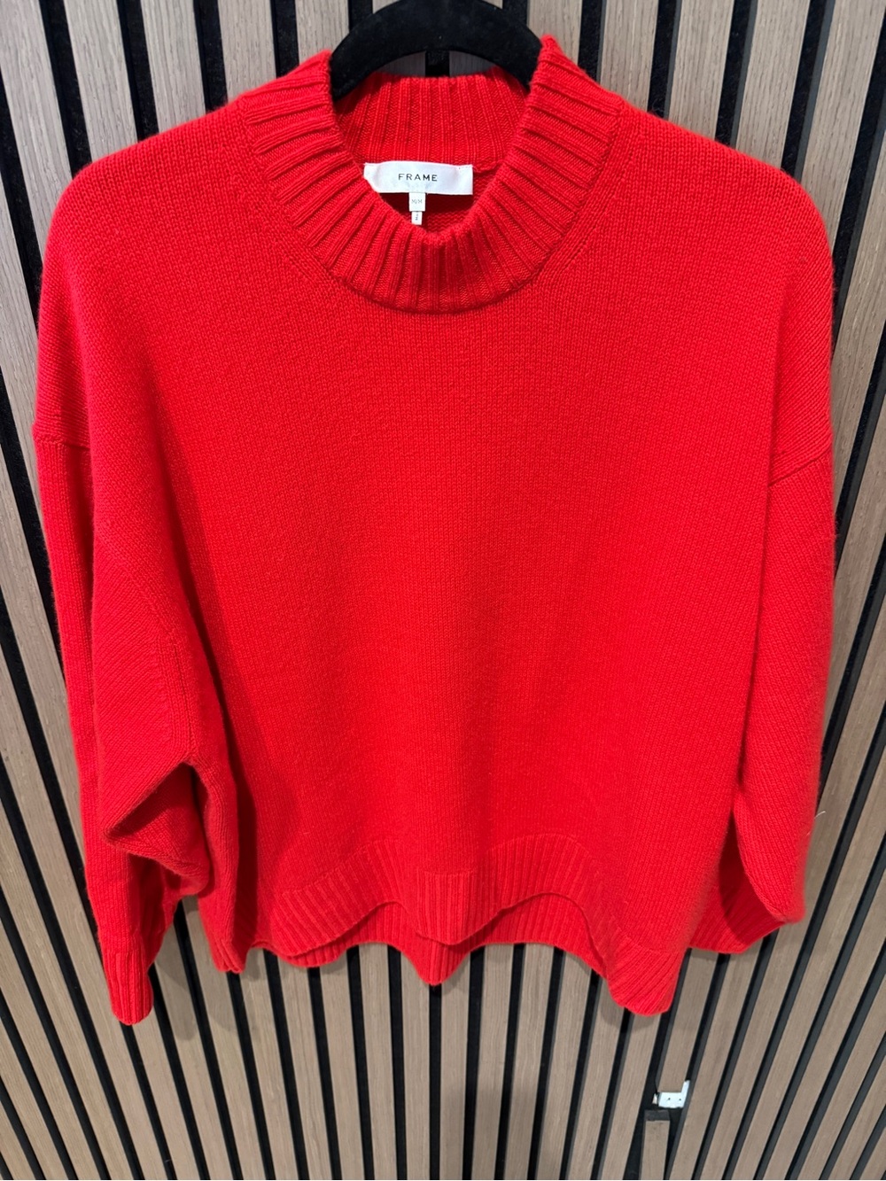 Frame Denim Bright Red Cowl Turtleneck Sweater